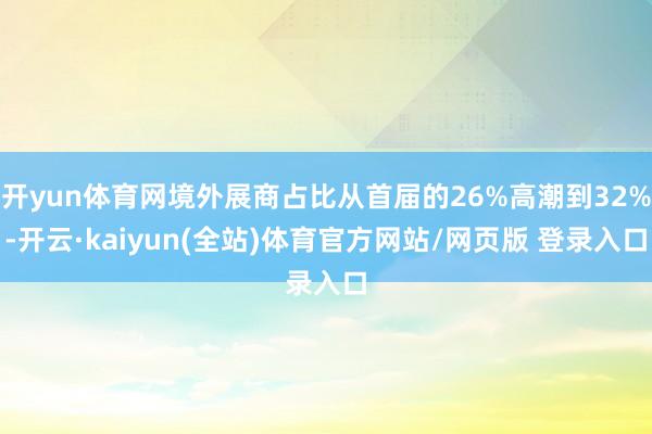 开yun体育网境外展商占比从首届的26%高潮到32%-开云·kaiyun(全站)体育官方网站/网页版 登录入口