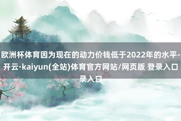 欧洲杯体育因为现在的动力价钱低于2022年的水平-开云·kaiyun(全站)体育官方网站/网页版 登录入口