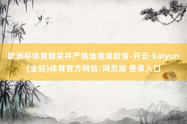 欧洲杯体育精采并严慎地摸清敌情-开云·kaiyun(全站)体育官方网站/网页版 登录入口
