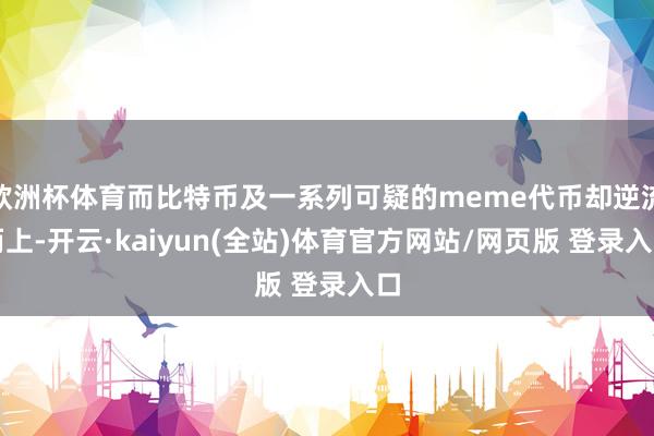 欧洲杯体育而比特币及一系列可疑的meme代币却逆流而上-开云·kaiyun(全站)体育官方网站/网页版 登录入口
