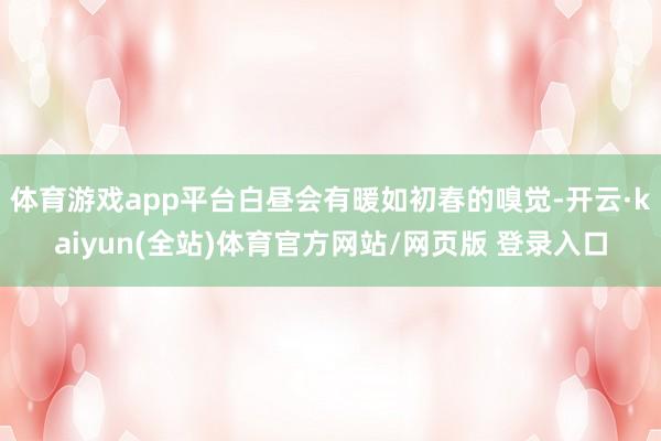 体育游戏app平台白昼会有暖如初春的嗅觉-开云·kaiyun(全站)体育官方网站/网页版 登录入口