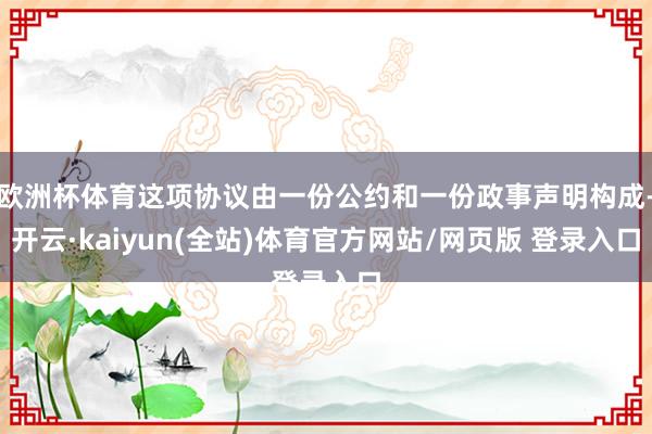 欧洲杯体育这项协议由一份公约和一份政事声明构成-开云·kaiyun(全站)体育官方网站/网页版 登录入口
