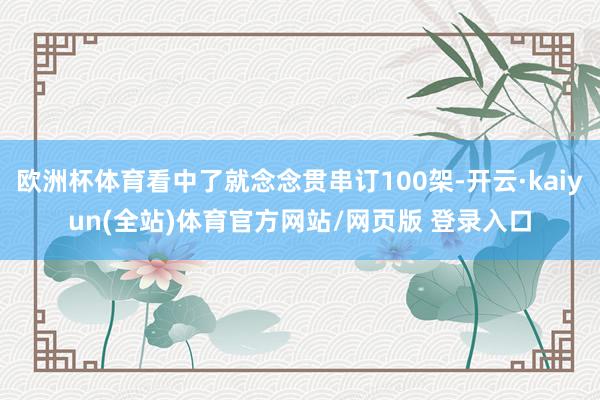 欧洲杯体育看中了就念念贯串订100架-开云·kaiyun(全站)体育官方网站/网页版 登录入口