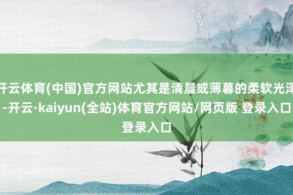 开云体育(中国)官方网站尤其是清晨或薄暮的柔软光泽-开云·kaiyun(全站)体育官方网站/网页版 登录入口