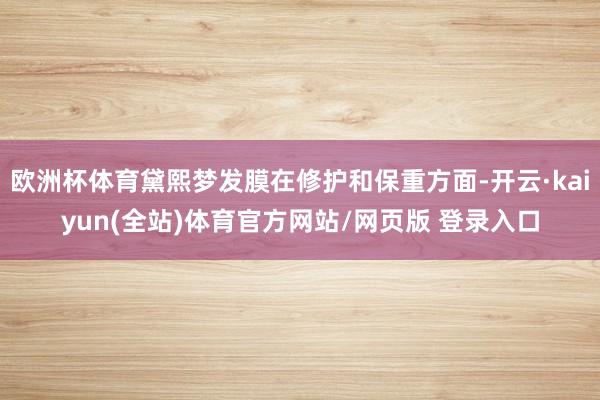 欧洲杯体育黛熙梦发膜在修护和保重方面-开云·kaiyun(全站)体育官方网站/网页版 登录入口