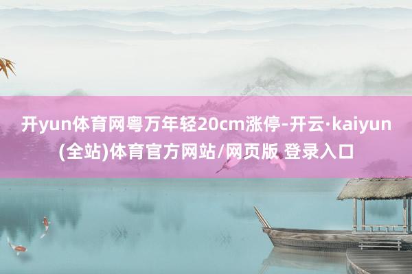 开yun体育网粤万年轻20cm涨停-开云·kaiyun(全站)体育官方网站/网页版 登录入口